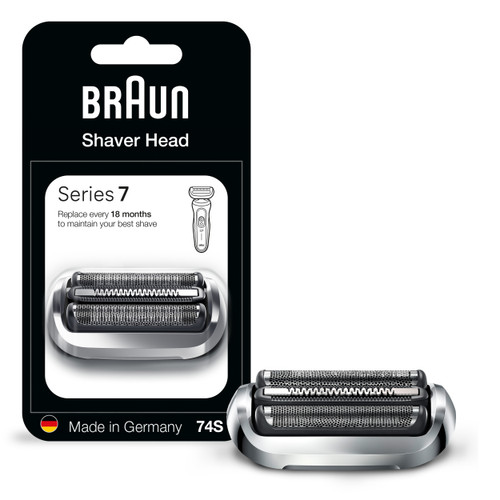 Braun Electric Shaver Head Replacement Part 74s Silver, Compatible with Series 7 Electric Razors for Men